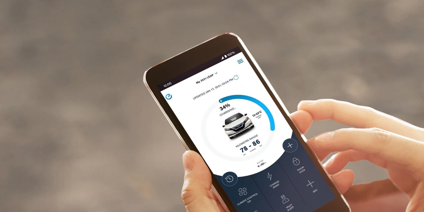 L’application Nissan Leaf sur mobile.